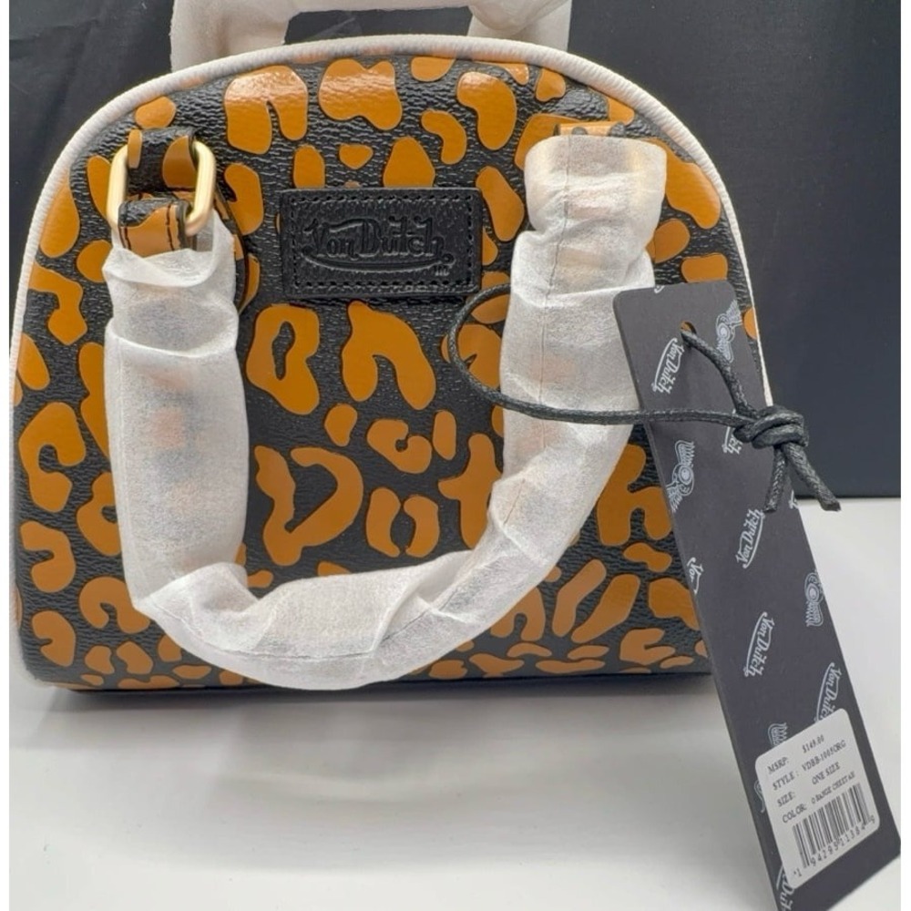 NEW Make a bold statement with the Von Dutch Orange Cheetah Bowling Bag – Small - Picture 9 of 10